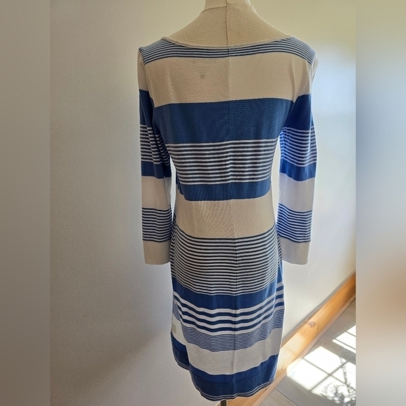 Lilly Pulitzer Marlowe Shirt Dress Blue and White Stripe 3/4 Sleeve Sz. S - Picture 10 of 12